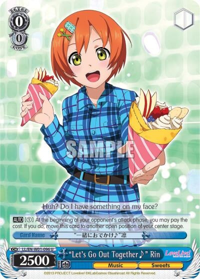 Image for "Let's Go Out Together~" Rin (LL/EN-W01-096 U) (Love Live! DX) - Weiss Schwarz