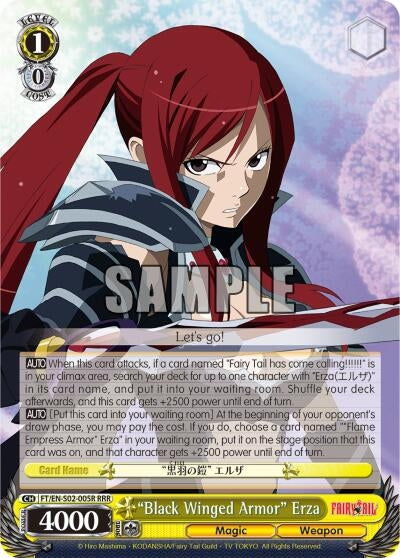 Image for "Black Winged Armor" Erza (RRR) (FT/EN-S02-005R RRR) (Fairy Tail ver.E) - Weiss Schwarz