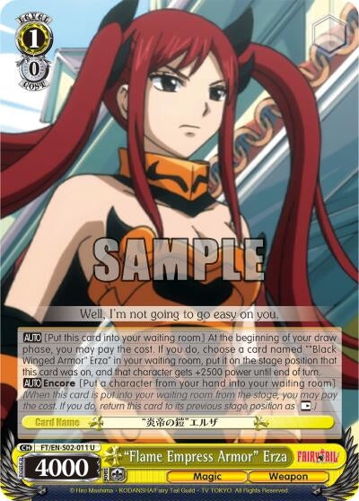 Image for "Flame Empress Armor" Erza (FT/EN-S02-011 U) (Fairy Tail ver.E) - Weiss Schwarz