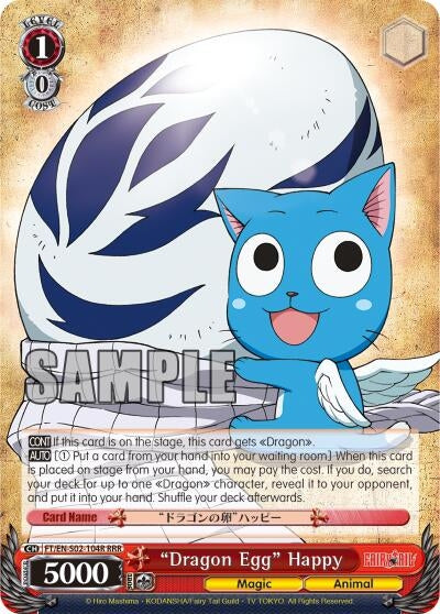 Image for "Dragon Egg" Happy (RRR) (FT/EN-S02-104R RRR) (Fairy Tail ver.E) - Weiss Schwarz