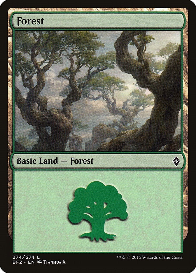 Image for Forest (274) (274) (Battle for Zendikar) - Magic: The Gathering