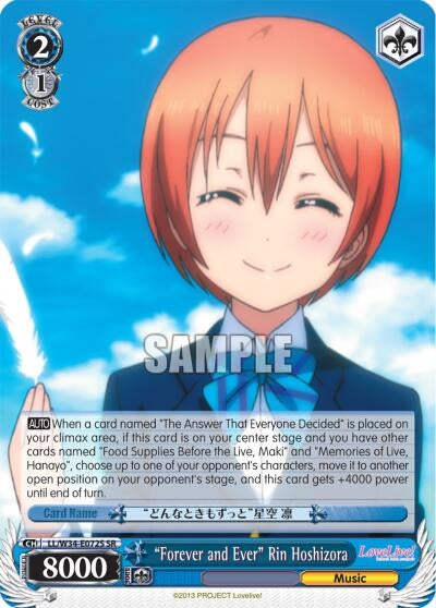 Image for "Forever and Ever" Rin Hoshizora (SR) (LL/W34-E072S SR) (Love Live! Vol. 2) - Weiss Schwarz