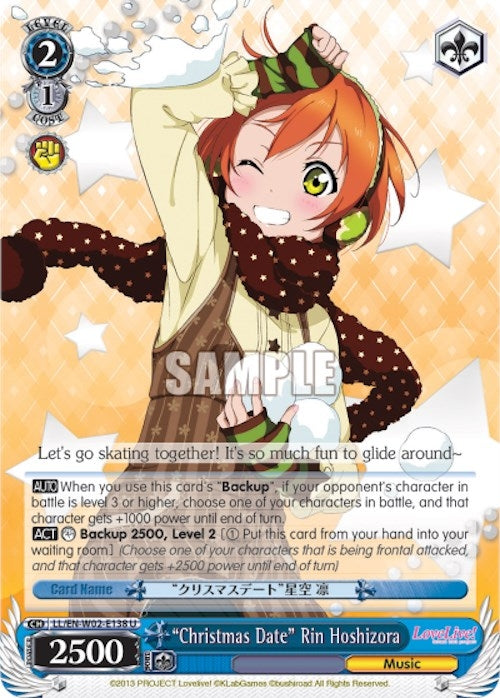 Image for "Christmas Date" Rin Hoshizora (LL/EN-W02-E138 U) (Love Live! DX Vol.2) - Weiss Schwarz