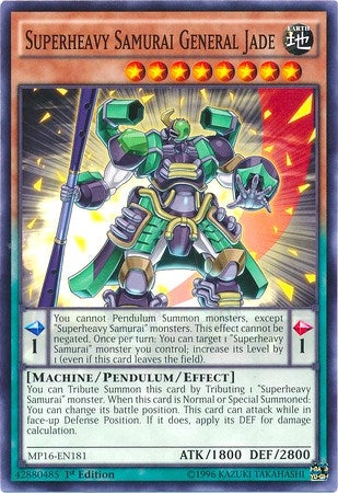 Image for Superheavy Samurai General Jade (MP16-EN181) (MP16) - YuGiOh