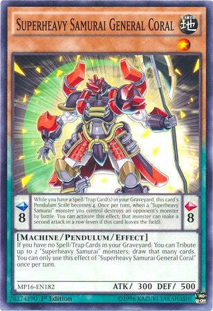 Image for Superheavy Samurai General Coral (MP16-EN182) (MP16) - YuGiOh