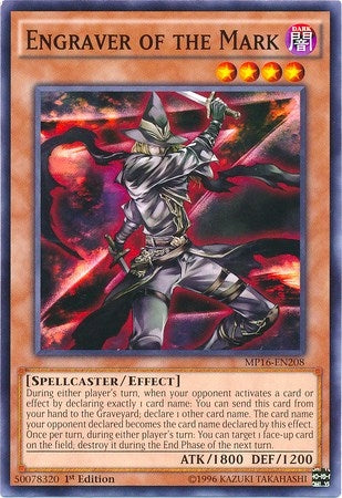 Image for Engraver of the Mark (MP16-EN208) (MP16) - YuGiOh