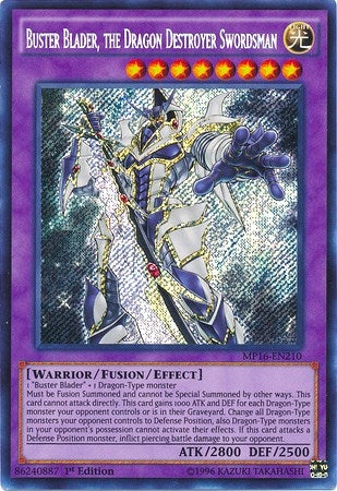 Image for Buster Blader, the Dragon Destroyer Swordsman (MP16-EN210) (MP16) - YuGiOh