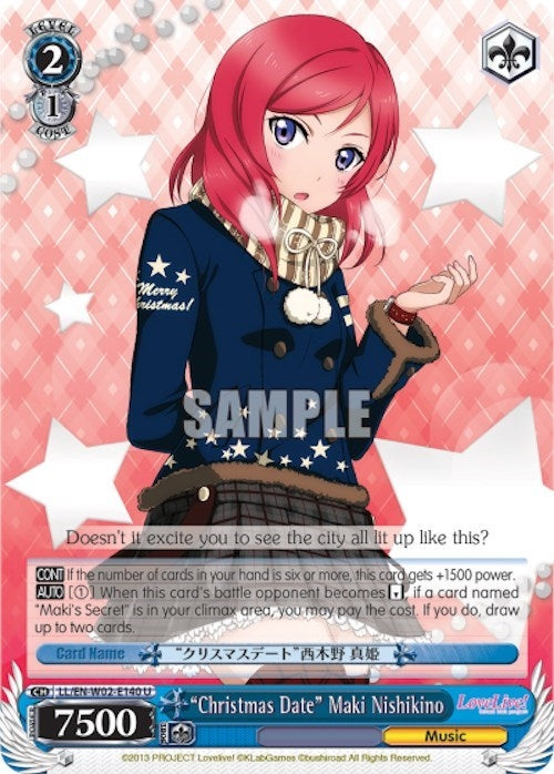 Image for "Christmas Date" Maki Nishikino (LL/EN-W02-E140 U) (Love Live! DX Vol.2) - Weiss Schwarz