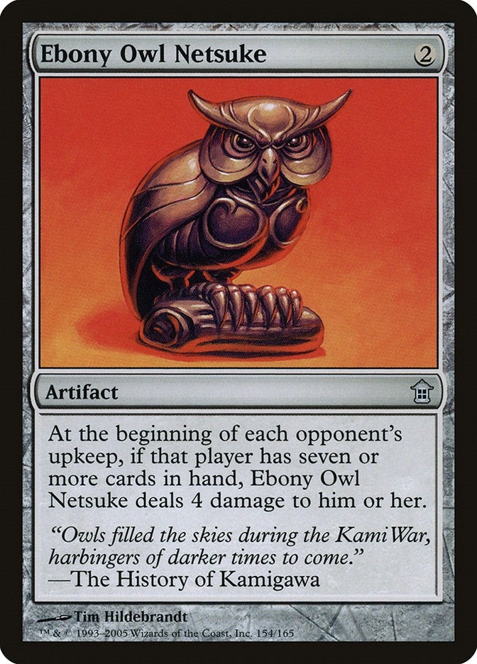 Image for Ebony Owl Netsuke (154) (Saviors of Kamigawa) - Magic: The Gathering