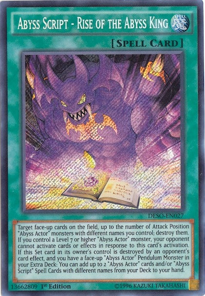 Image for Abyss Script - Rise of the Abyss King (DESO-EN027) (DESO) - YuGiOh