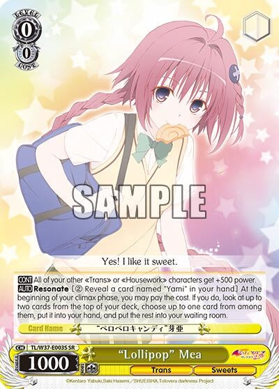 Image for "Lollipop" Mea (SR) (TL/W37-E003S SR) (To Loveru Darkness 2nd) - Weiss Schwarz