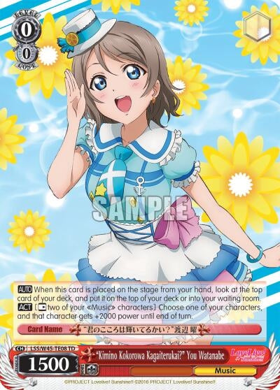 Image for "Kimino Kokorowa Kagaiterukai?" You Watanabe (LSS/W45-TE08 TD) (Love Live! Sunshine!!) - Weiss Schwarz