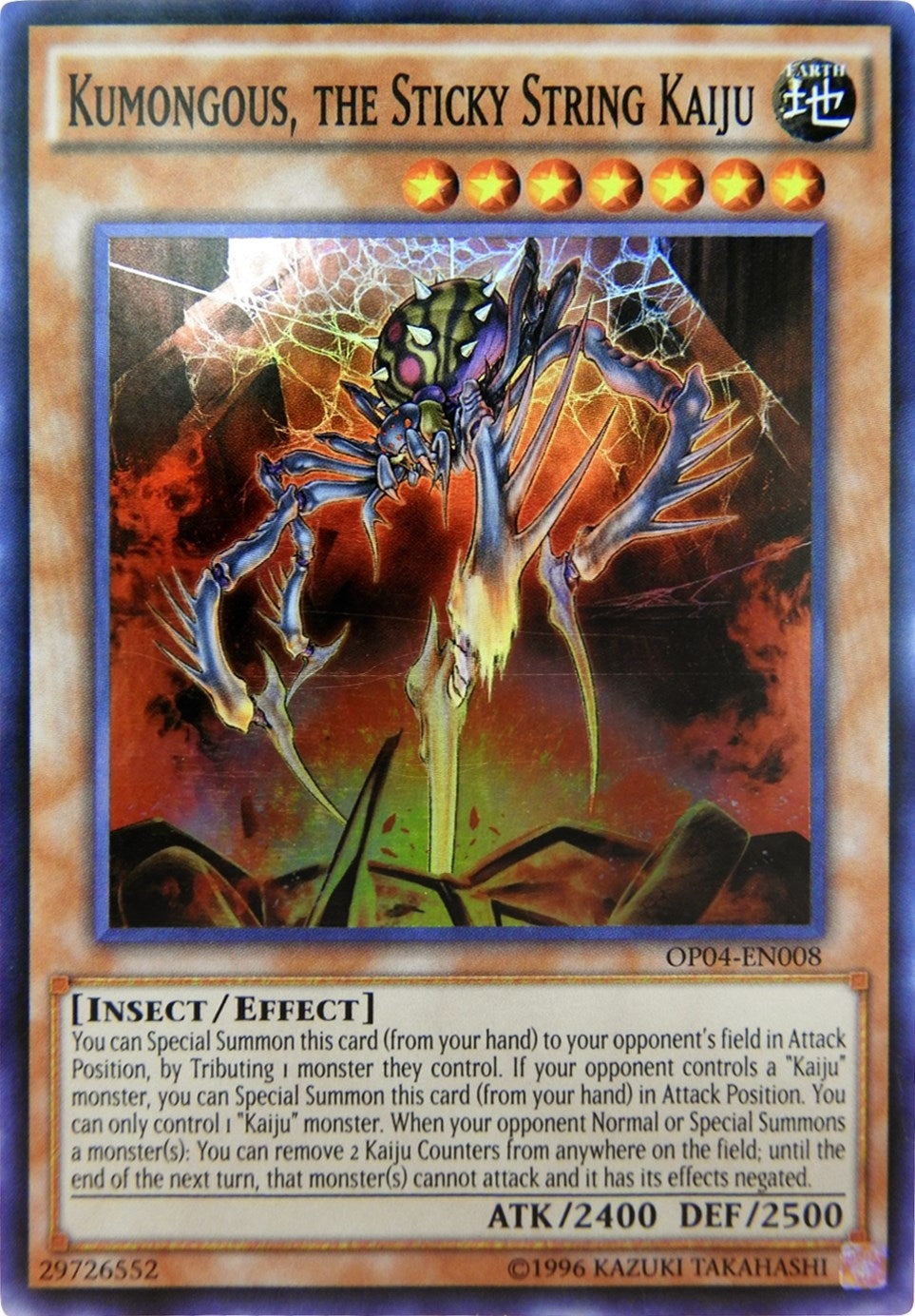 Image for Kumongous, the Sticky String Kaiju (OP04-EN008) (OP04) - YuGiOh