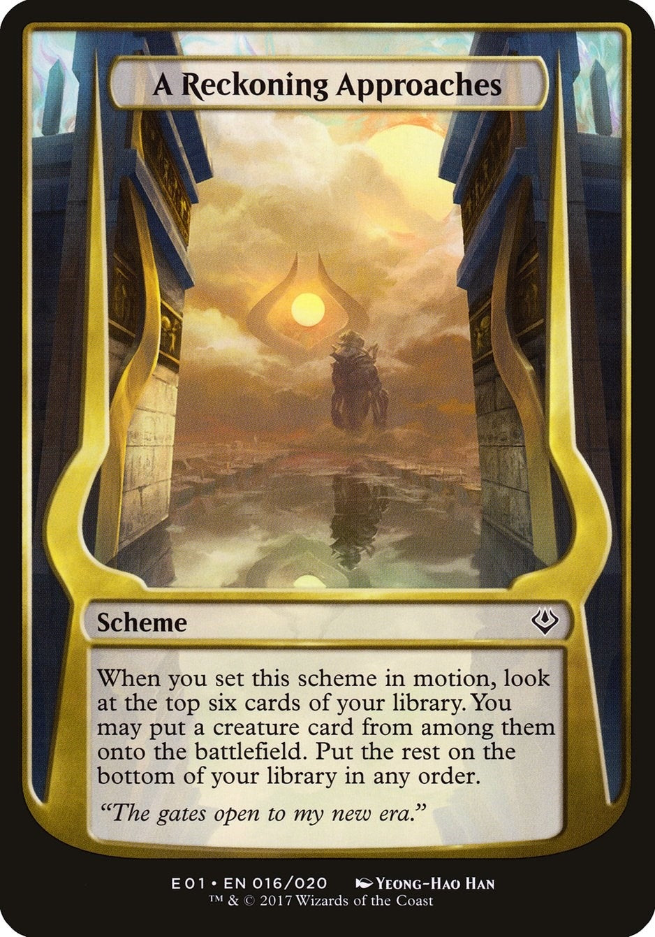 Image for A Reckoning Approaches (Archenemy: Nicol Bolas) (16) (Oversize Cards) - Magic: The Gathering