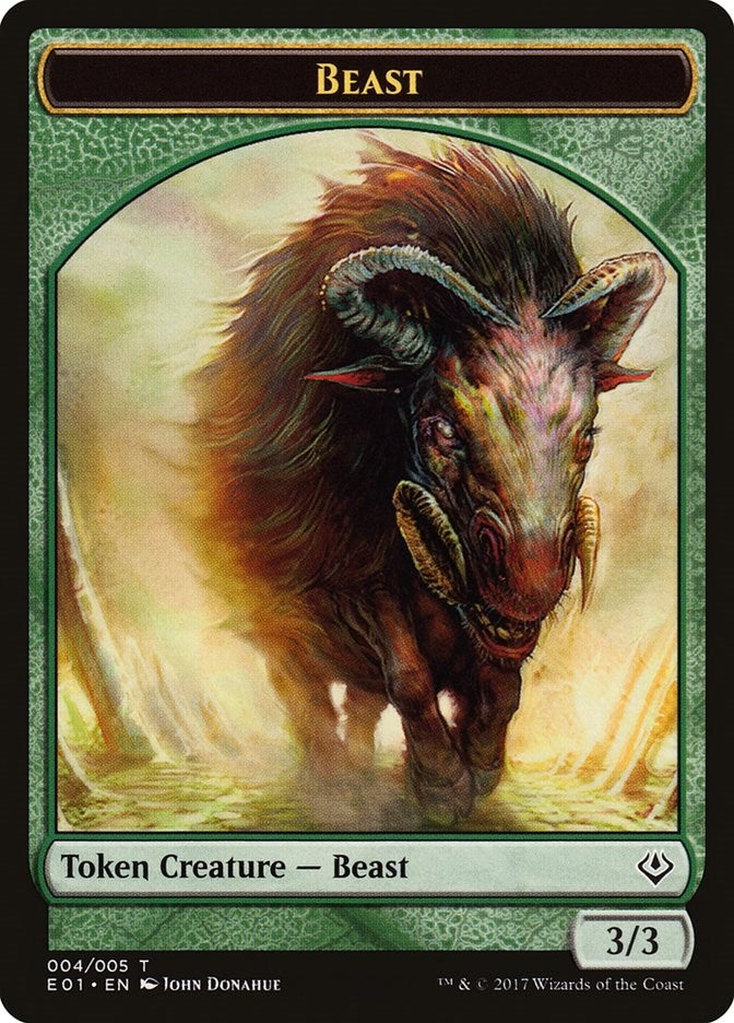 Image for Beast (004) // Soldier Double-sided Token (4 // 1) (Nicol Bolas) - Magic: The Gathering