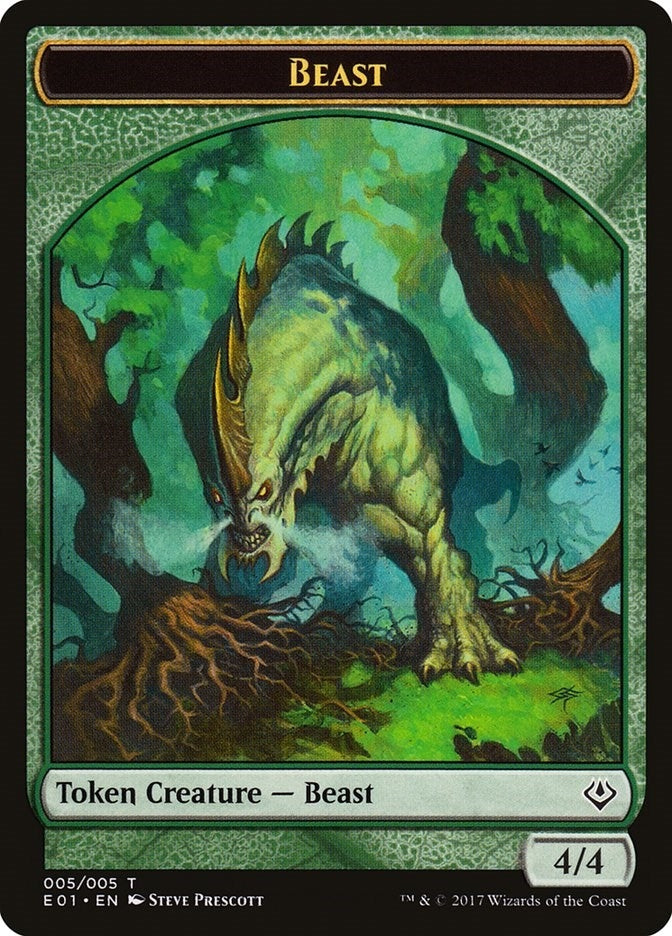 Image for Beast (005) // Soldier Double-sided Token (5 // 1) (Nicol Bolas) - Magic: The Gathering