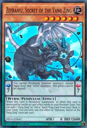 Image for Zefraniu, Secret of the Yang Zing (PEVO-EN047) (PEVO) - YuGiOh