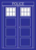 Image for Double Matte Art Sleeve - Police Box Blue Border (50-Pack) - Card Sleeves