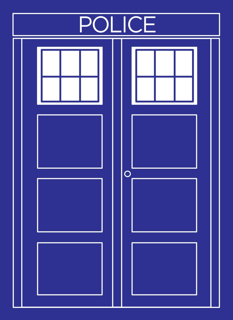Image for Double Matte Art Sleeve - Police Box Blue Border (50-Pack) - Card Sleeves