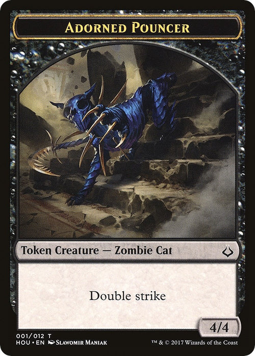 Image for Adorned Pouncer // Warrior Double-Sided Token (1 // 17) (Hour of Devastation) - Magic: The Gathering