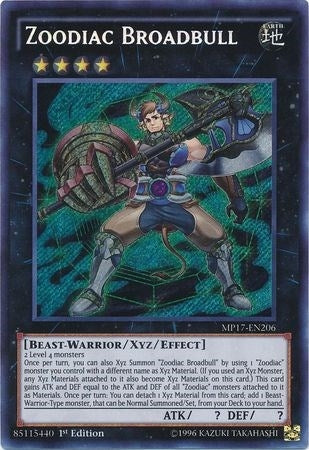 Image for Zoodiac Broadbull (MP17-EN206) (MP17) - YuGiOh