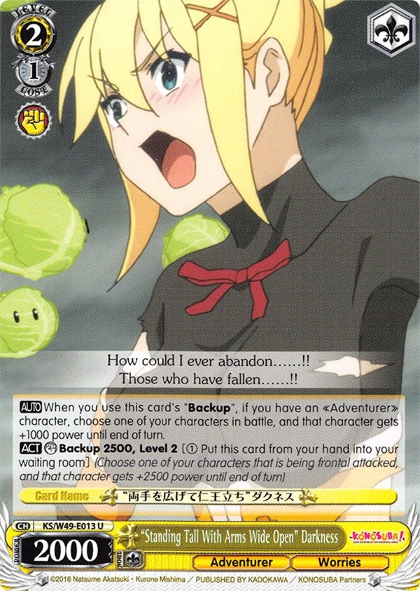 Image for "Standing Tall With Arms Wide Open" Darkness (KS/W49-E013 U) (KonoSuba) - Weiss Schwarz