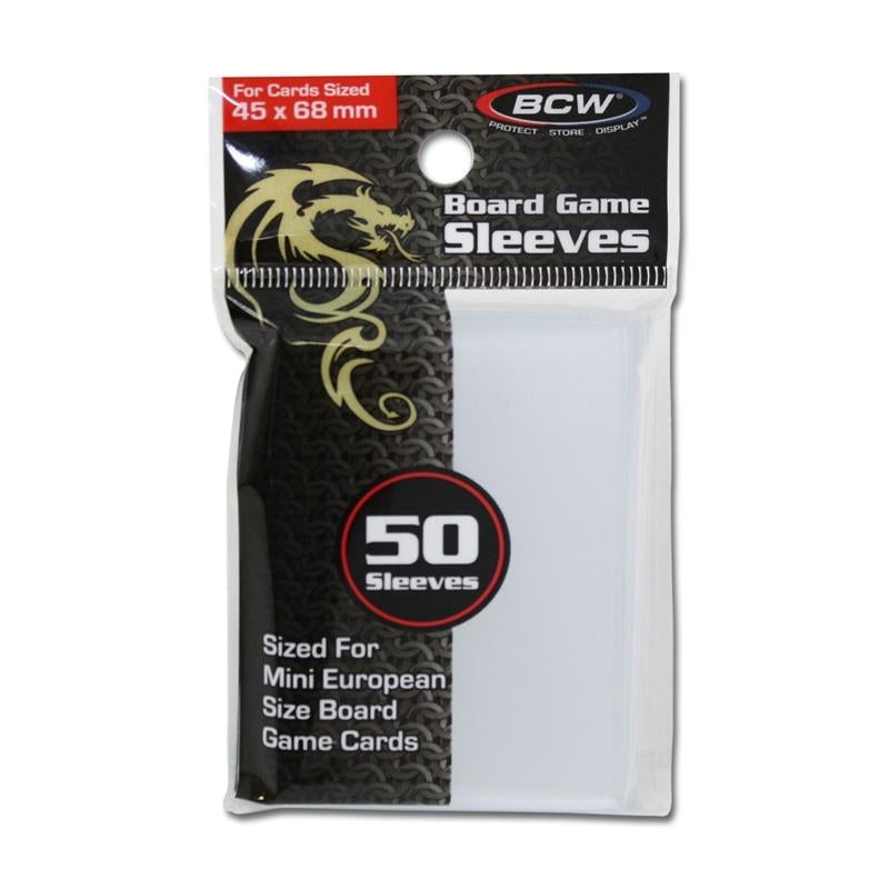 Image for Board Game Sleeves Mini-European (45mm x 68mm) - Clear (50-Pack) - Card Sleeves