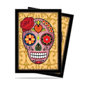 Image for Dia De Los Muertos Pink Skull Standard Deck Protectors (50-Pack) - Card Sleeves