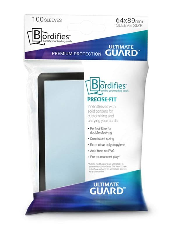 Image for Double Matte Sleeve - Bordifies Precision-fit Black (100-Pack) - Card Sleeves