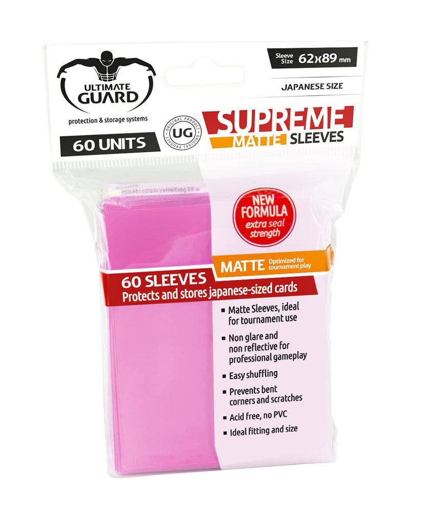 Image for Double Matte Sleeve - Supreme Sleeves Japanese Size Matte Pink (60-Pack) - Card Sleeves