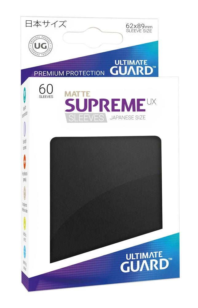 Image for Double Matte Sleeve - Supreme UX Sleeves Japanese Black (60-Pack) - Card Sleeves