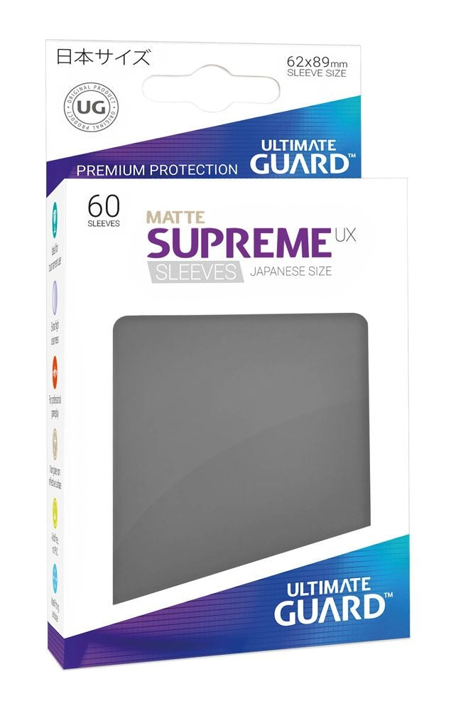 Image for Double Matte Sleeve - Supreme UX Sleeves Japanese Dark Grey (60-Pack) - Card Sleeves