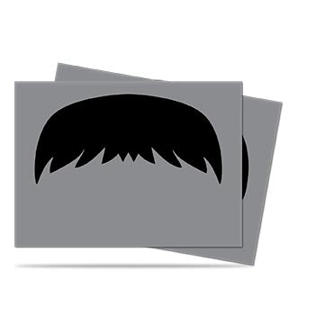 Image for Mustachio Grey Standard Deck Protectors (50-Pack) - Card Sleeves