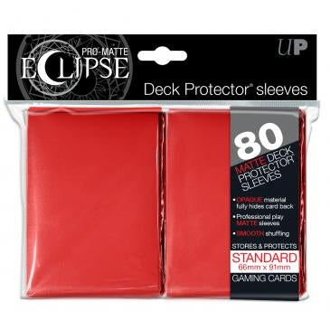 Image for PRO-Matte Eclipse Standard Deck Protector Sleeves - Red (80-Pack) - Card Sleeves
