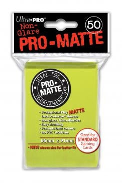 Image for Pro-Matte Standard Deck Protectors - Bright Yellow (50-Pack) - Card Sleeves