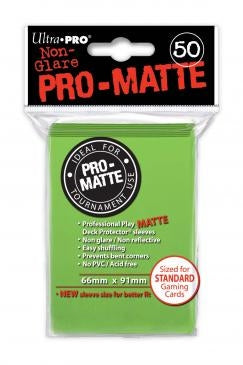 Image for Pro-Matte Standard Deck Protectors - Lime Green (50-Pack) - Card Sleeves