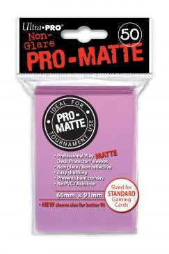 Image for Pro-Matte Standard Deck Protectors - Pink (50-Pack) - Card Sleeves