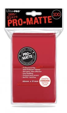 Image for PRO-Matte Standard Deck Protectors - Red (100-Pack) - Card Sleeves