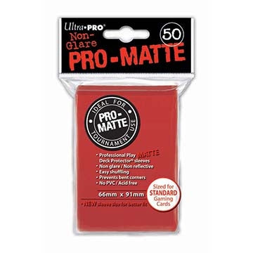 Image for Pro-Matte Standard Deck Protectors - Red (50-Pack) - Card Sleeves