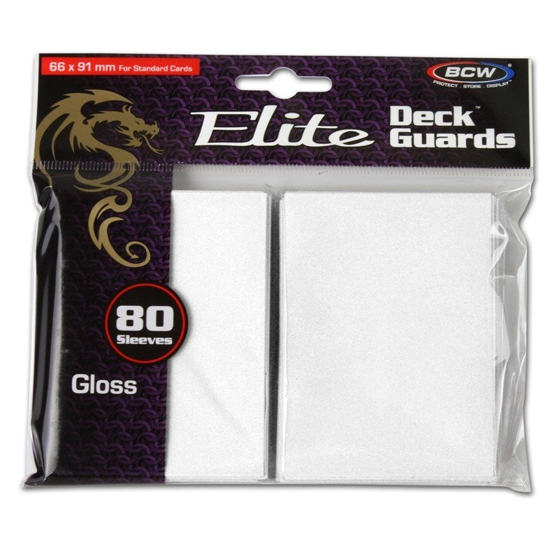 Image for Elite Deck Guards - Glossy Standard - White (80-Pack) - Card Sleeves