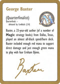 Image for 1996 George Baxter Biography Card (World Championship Decks) - Magic: The Gathering