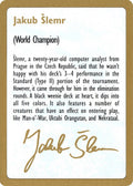 Image for 1997 Jakub Slemr Biography Card (World Championship Decks) - Magic: The Gathering