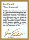 Image for 2000 Jon Finkel Biography Card (World Championship Decks) - Magic: The Gathering