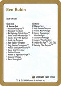 Image for 1998 Ben Rubin Decklist Card (World Championship Decks) - Magic: The Gathering