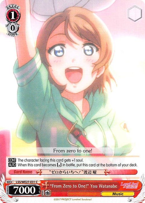 Image for "From Zero to One!" You Watanabe (LSS/WE27-E31 C) (Love Live! Sunshine!! Extra Booster) - Weiss Schwarz