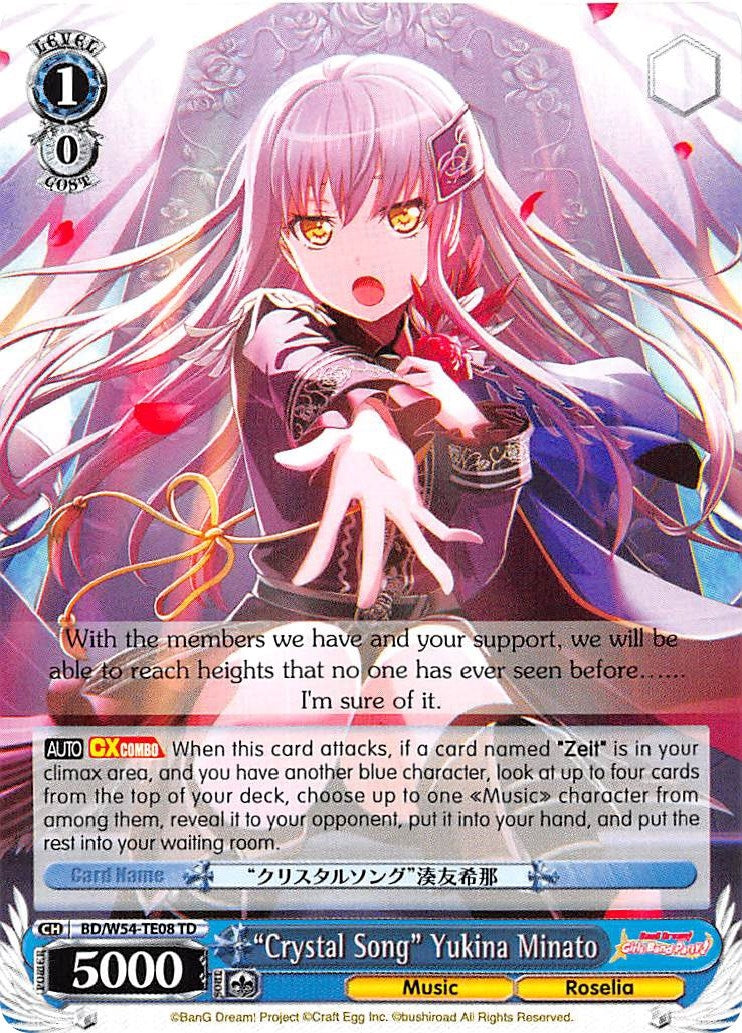 Image for "Crystal Song" Yukina Minato (BD/W54-TE08 TD) (BanG Dream! Girls Band Party!) - Weiss Schwarz