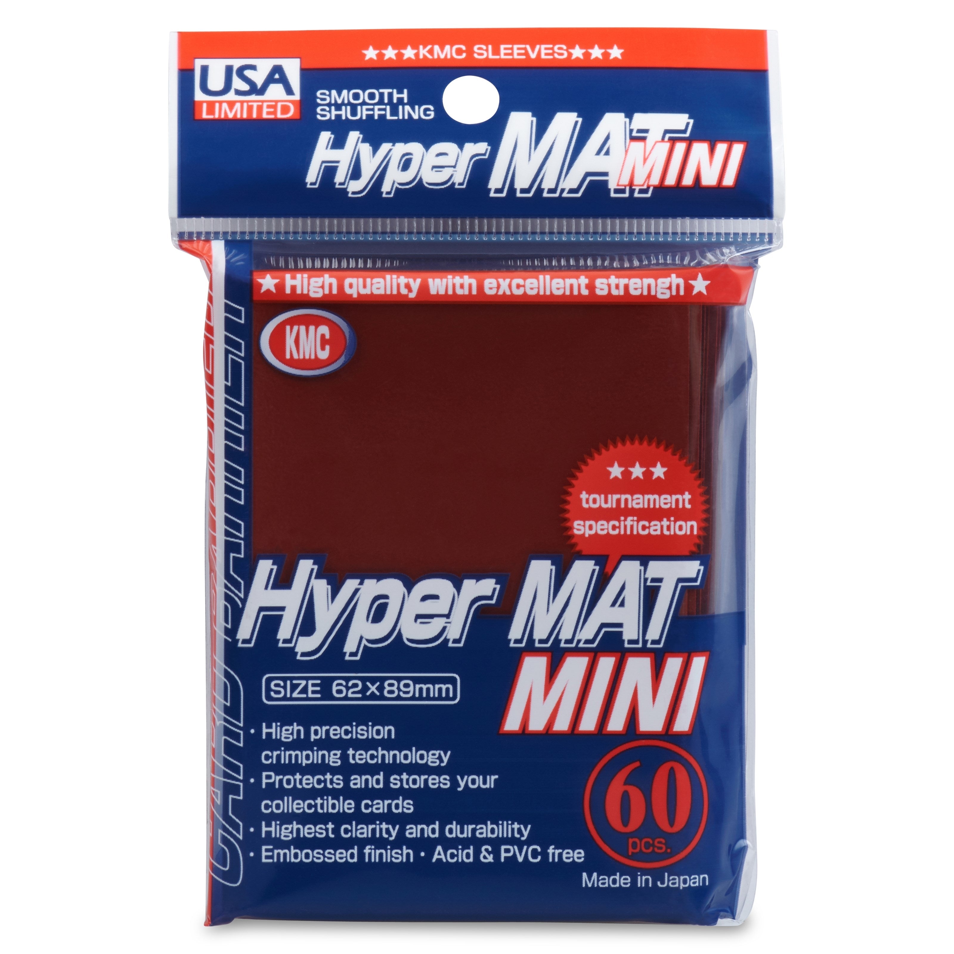 Image for USA Limited KMC Card Barrier - Hyper Matte Mini - Red (60-Pack) - Card Sleeves