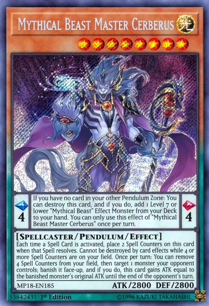 Image for Mythical Beast Master Cerberus (MP18-EN185) (MP18) - YuGiOh