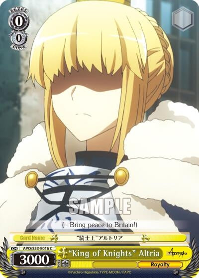 Image for "King of Knights" Altria (APO/S53-E016 C) (Fate/Apocrypha) - Weiss Schwarz