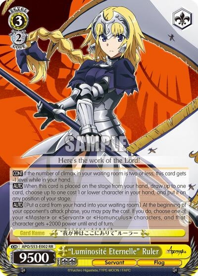 Image for "Luminosite Eternelle" Ruler (APO/S53-E002 RR) (Fate/Apocrypha) - Weiss Schwarz